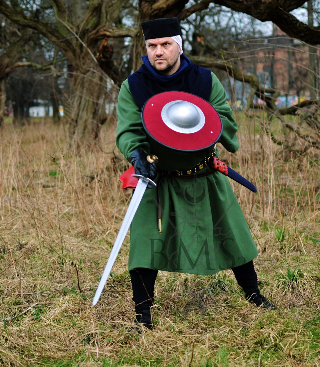 Medieval Red Shield buckler 15th Century for SCA, Living History or ...