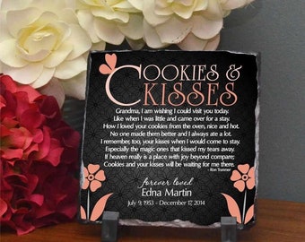 In Loving Memory of Grandma gifts | Personalized Memorial Gifts for loss of Grandma | Sympathy Gifts | Memorial | Plaques | Cookies and Kiss