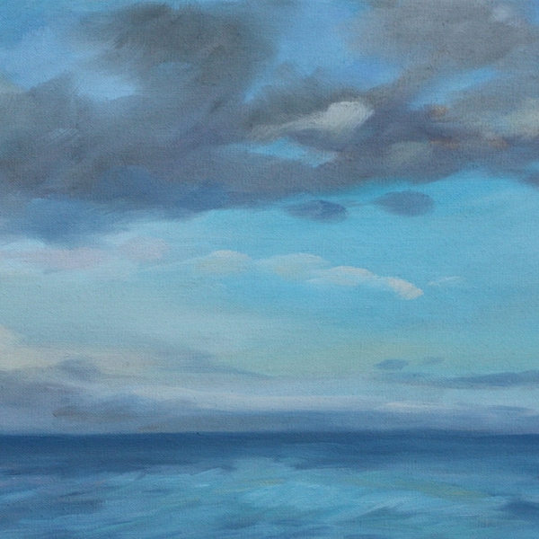 Meer, Ölbild, Wolken, Ostsee, Maritim