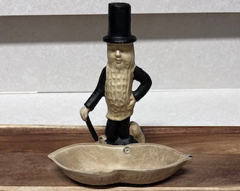 Vintage Planters Peanuts Ashtray Mr Peanut 1956 Ash Tray/ Candy