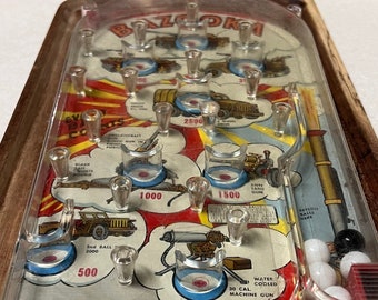 Vintage 1950's Marx Bazooka Pinball Game - Military Style Game