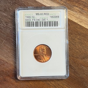 Lincoln Cent ANACS 1995 - MS65 rouge DDO Coin 1 - Avers double