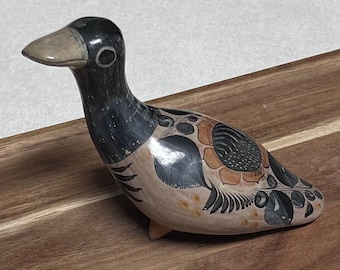 Pájaro de cerámica colorido mexicano Tonalá, pintado a mano, de los años 60 - Tesoro del arte popular