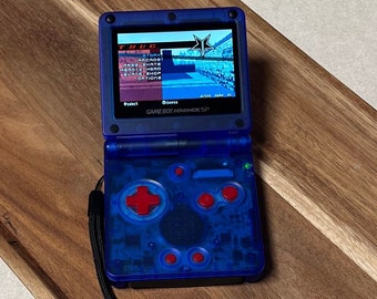 Game Boy Advance SP vintage de 2002 - Rara consola de videojuegos azul cobalto transparente