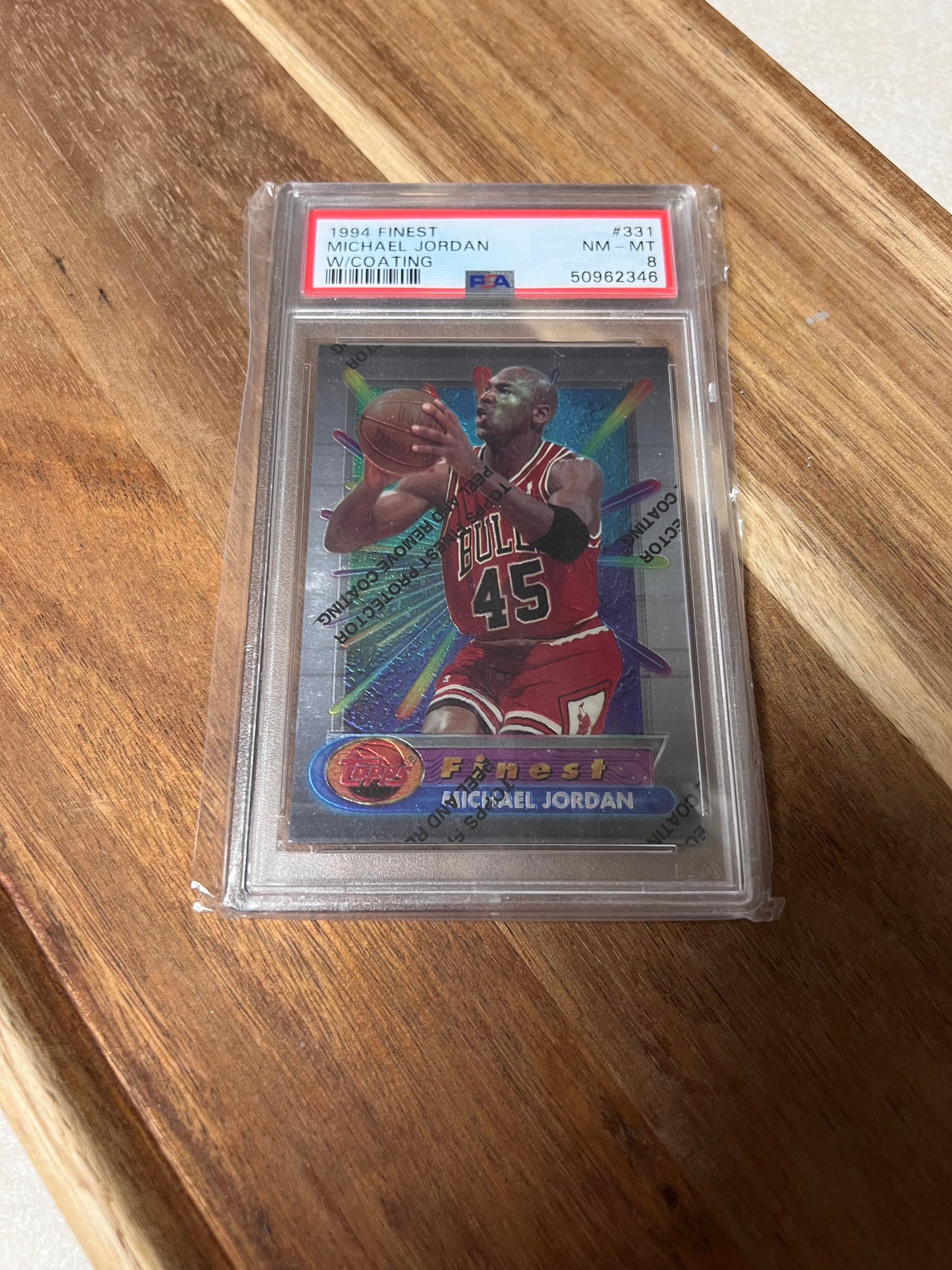 1994 Topps Finest Michael Jordan #331 w/coating and #45, PSA