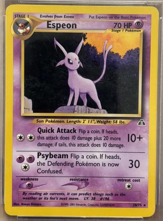 2001 Espeon Neo Discovery Holographic PSA 6  Rare Vintage Pokmon Card  Collectible - Etsy