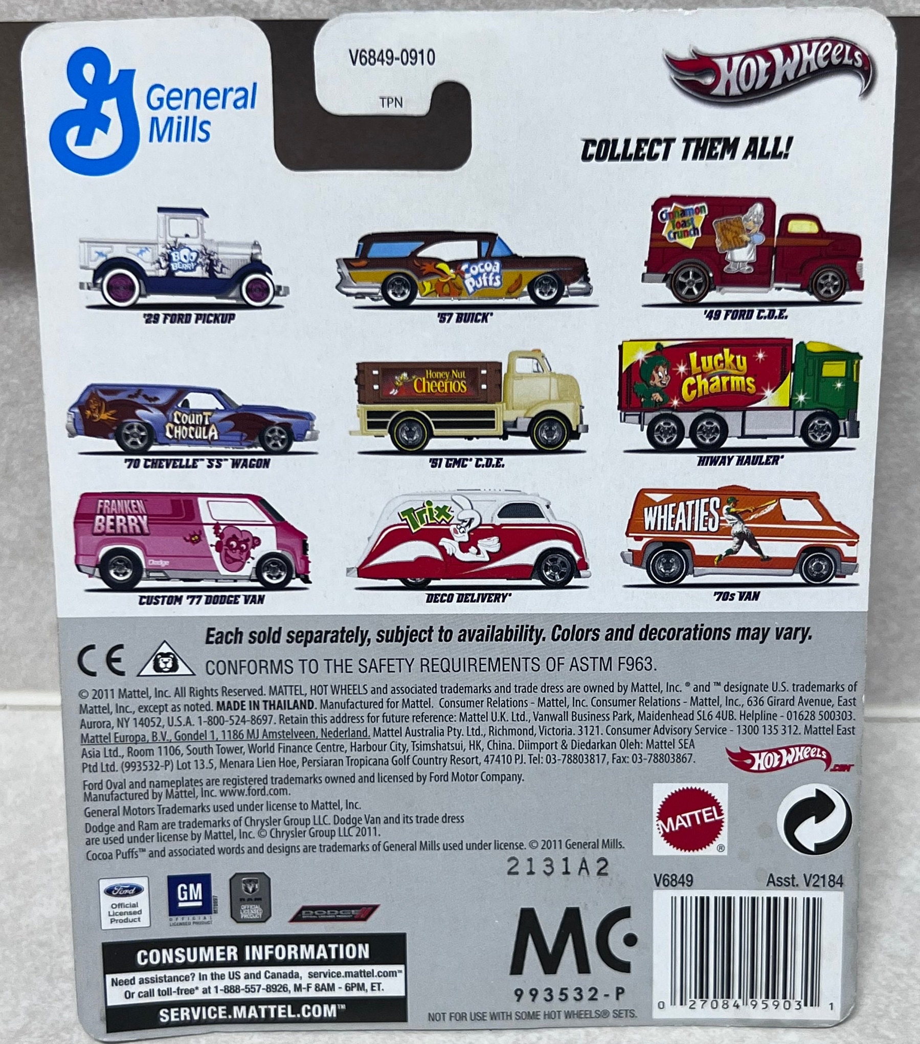 Hot Wheels General Mills '57 Buick - Cocoa Puffs 1:64 - Mint in