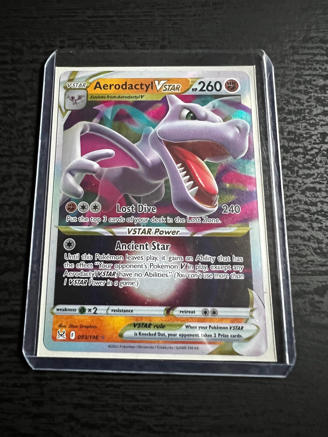 aerodactyl vstar pokemon card price Trading Game Lost Origin Rare #93 holofoil pattern or surface detail) Aerodactyl VSTAR 2022 Sword &