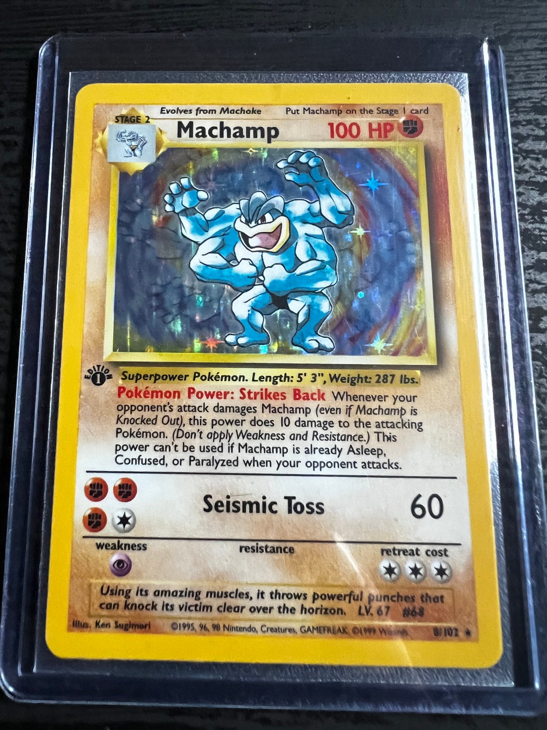 First Edition Machamp holographic 1999 Base Set Shadowless Etsy