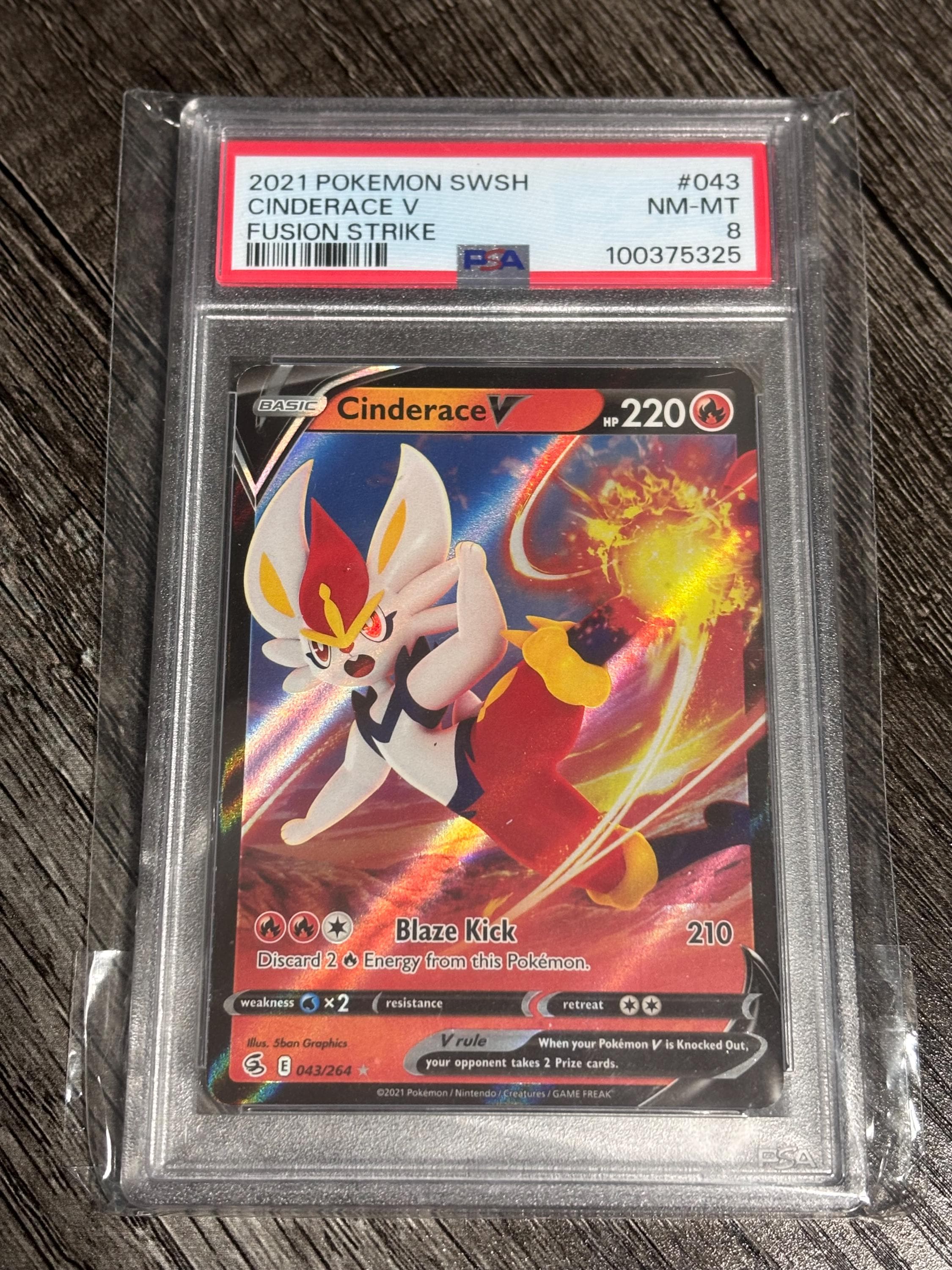 cinderace v pokemon card Pokemon TCG - Cinderace V Fusion Strike Full Art Holo Card 044/264