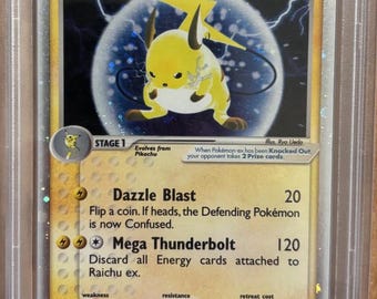 stage 1 raichu pokemon card value 2003 EX Sandstorm Holographic PSA 5 – Vintage Pokémon Collectible Colorless Artist Raichu - SV: Scarlet &