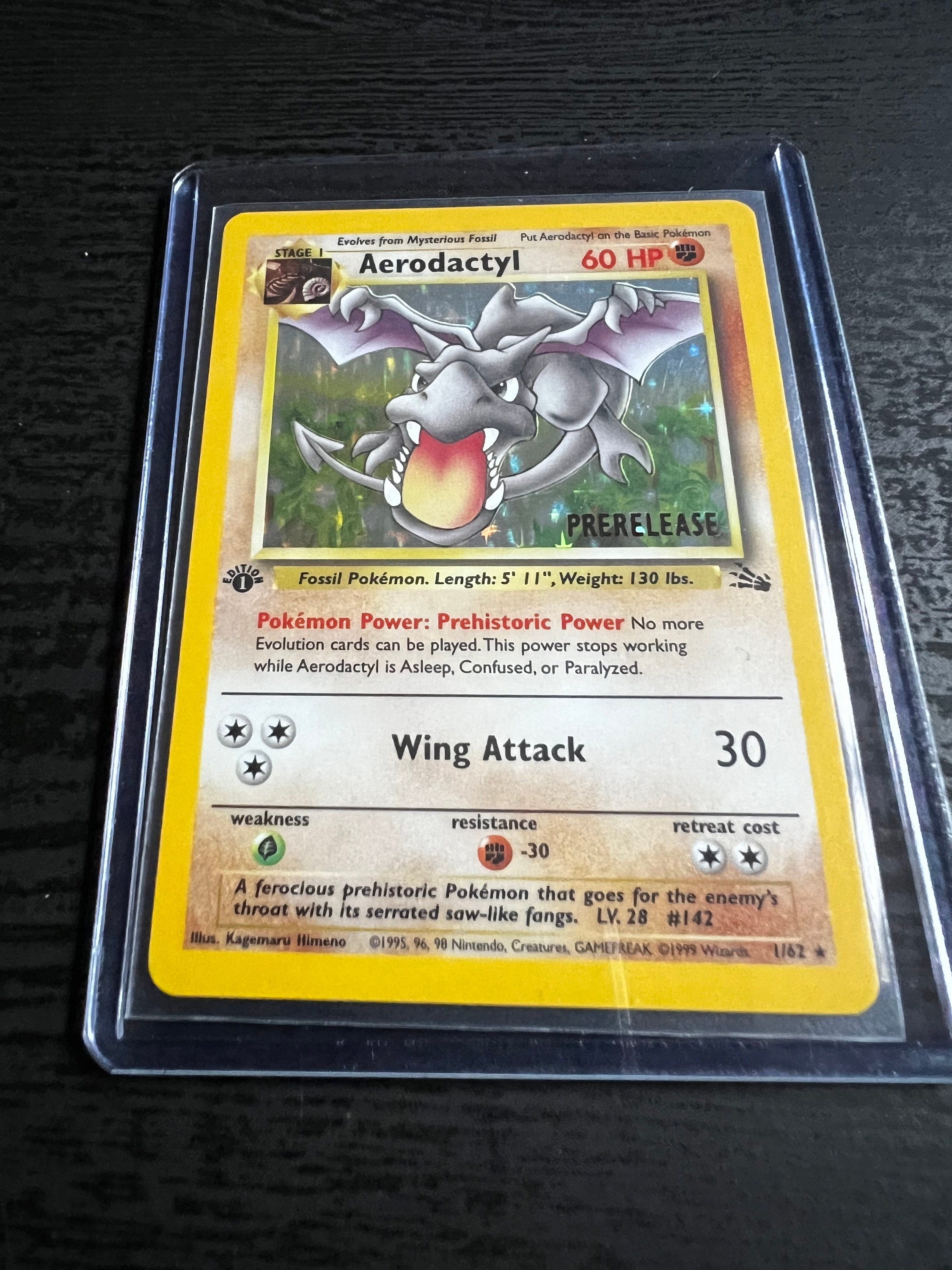 Aerodactyl 1999 Pokemon Fossil 1st Edition #1 Holo Pre-Release (PSA 9)