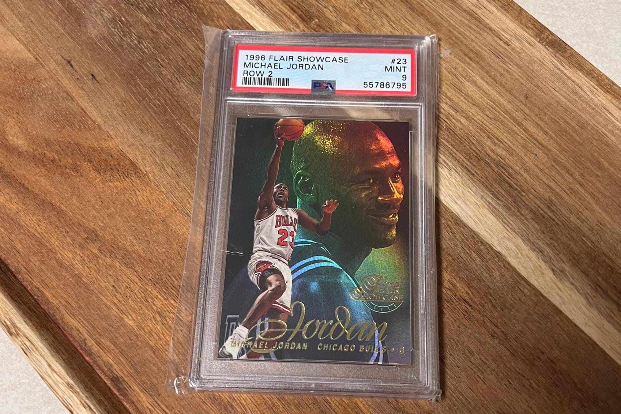Michael Jordan 1996 Flair Showcase #23 Row 1 Seat 23 PSA Mint 9 