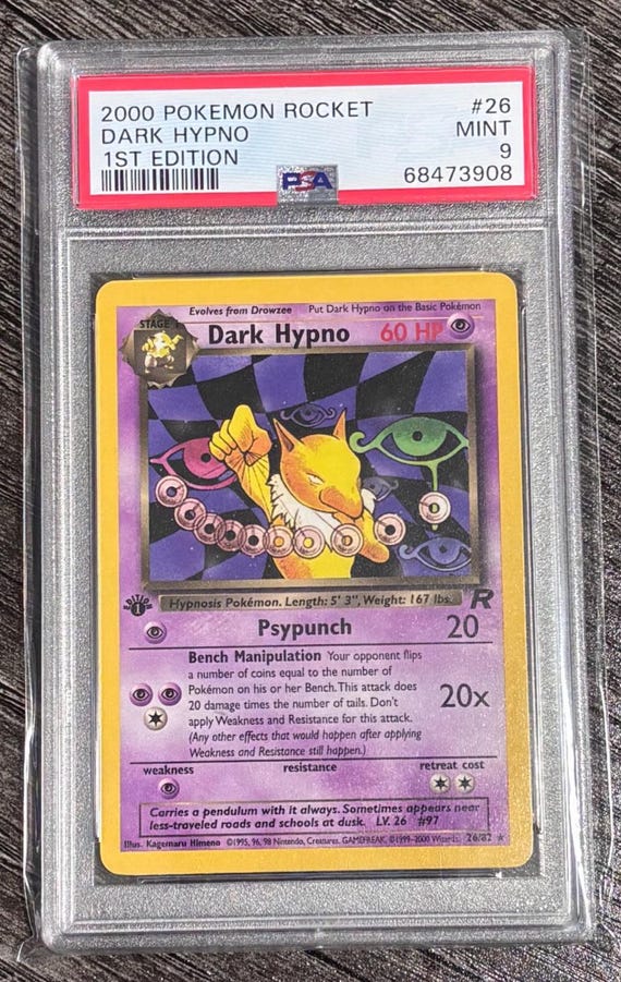 pokemon trainer id card Hypno - 23/62 Non-Holo Rare tears or other damage that impacts the structural integrity of the card. Hypno 1999 Pokemon Fossil Holo