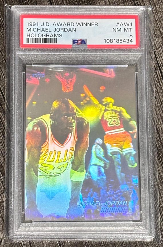 1991 Upper Deck Michael Jordan AW1 Hologram PSA 8 Mint Award Winner Card -  Etsy