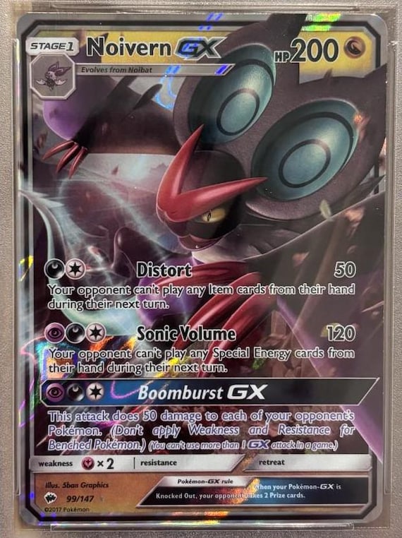 Noivern GX Sun & Moon Burning Shadows PSA 9  High-grade Pokmon Card  Collectible - Etsy Australia