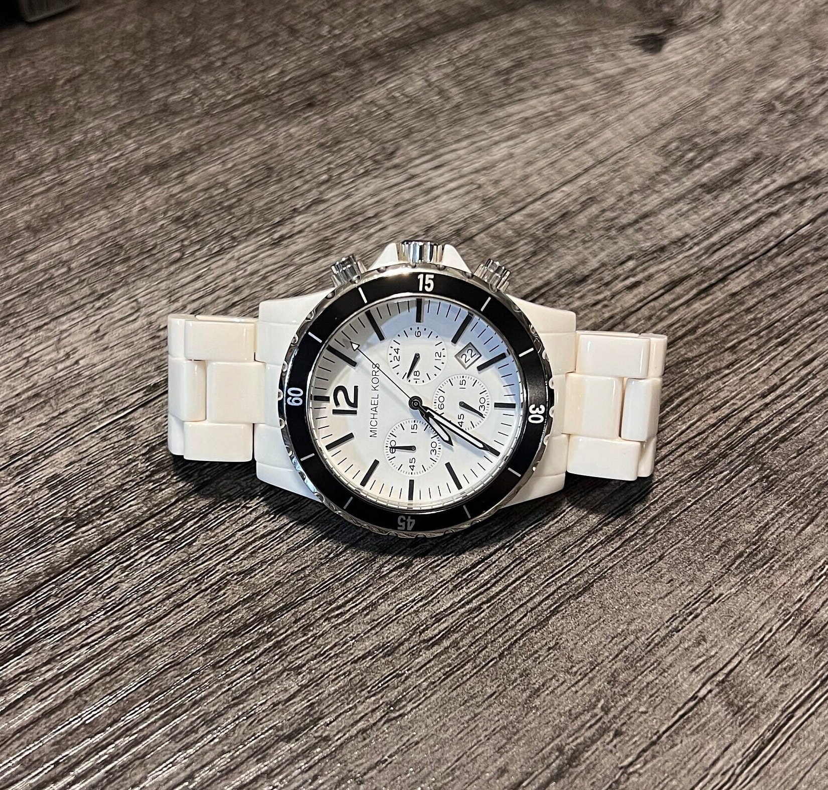 Michael Kors White Chronograph Men s Watch Etsy