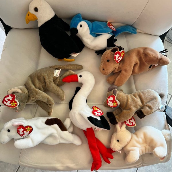 Ty Beanie Baby Originals Lot of 8 Retired Rare Babies Tag Errors