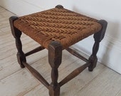 Rustic Vintage Wicker Stool Seat Chair Furniture