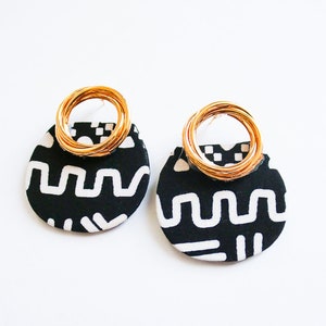Handmade Didi earrings | African prints earrings | occasion earrings for her | black and white earrings | Best gift for her
