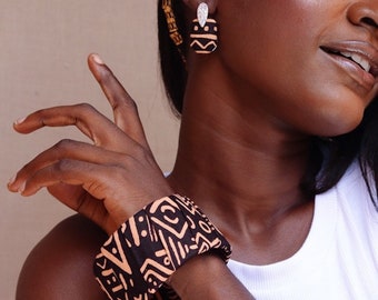 Matching Earrings and bangle set | Stylish African prints matching set for her | amazing gift for her