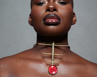 Brass choker | Amazing gift for her | Statement necklace for her | Unique gift for her  | African necklace | African jewelry