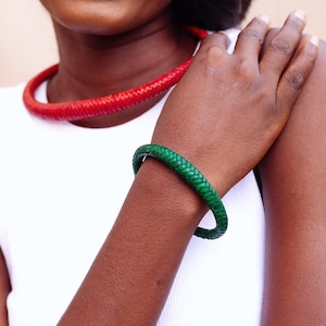 Handmade leather necklace | leather chocker | Ethical leather accessories | perfect accessory for her | African necklace