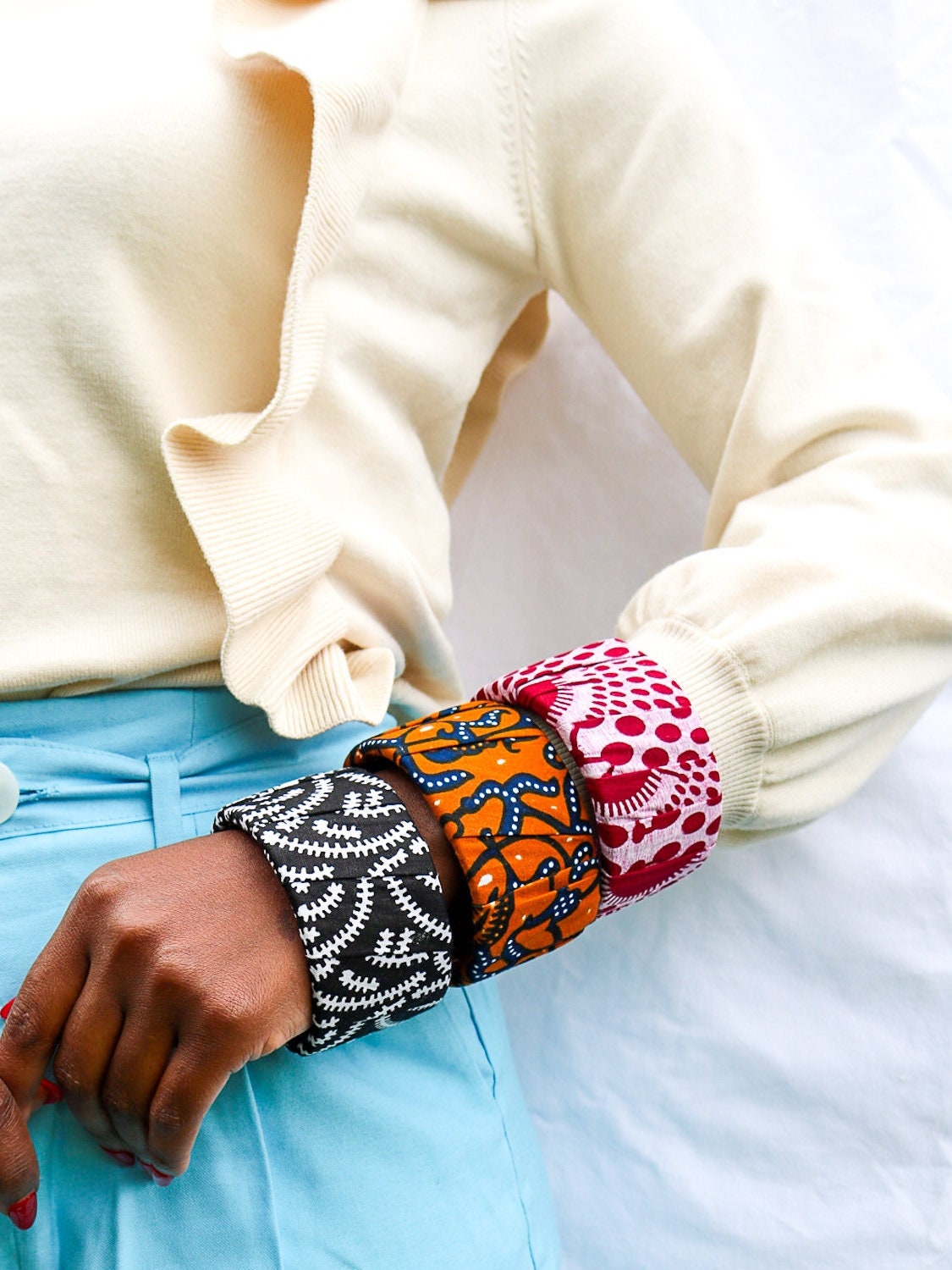 Handmade Bangles | African Prints Bangles For Her Large Ankara Best Gift
