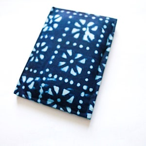 African prints notebooks Handmade journal Stylish notebooks padded notebooks gift for her colourful Stationery Office gift Small- Navy leaf