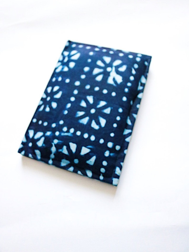 African prints notebooks Handmade journal Stylish notebooks padded notebooks gift for her colourful Stationery Office gift Small- Navy leaf
