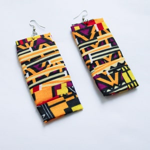 Dangling Didi Ankara prints earrings Earrings for her festival earrings Yellow print