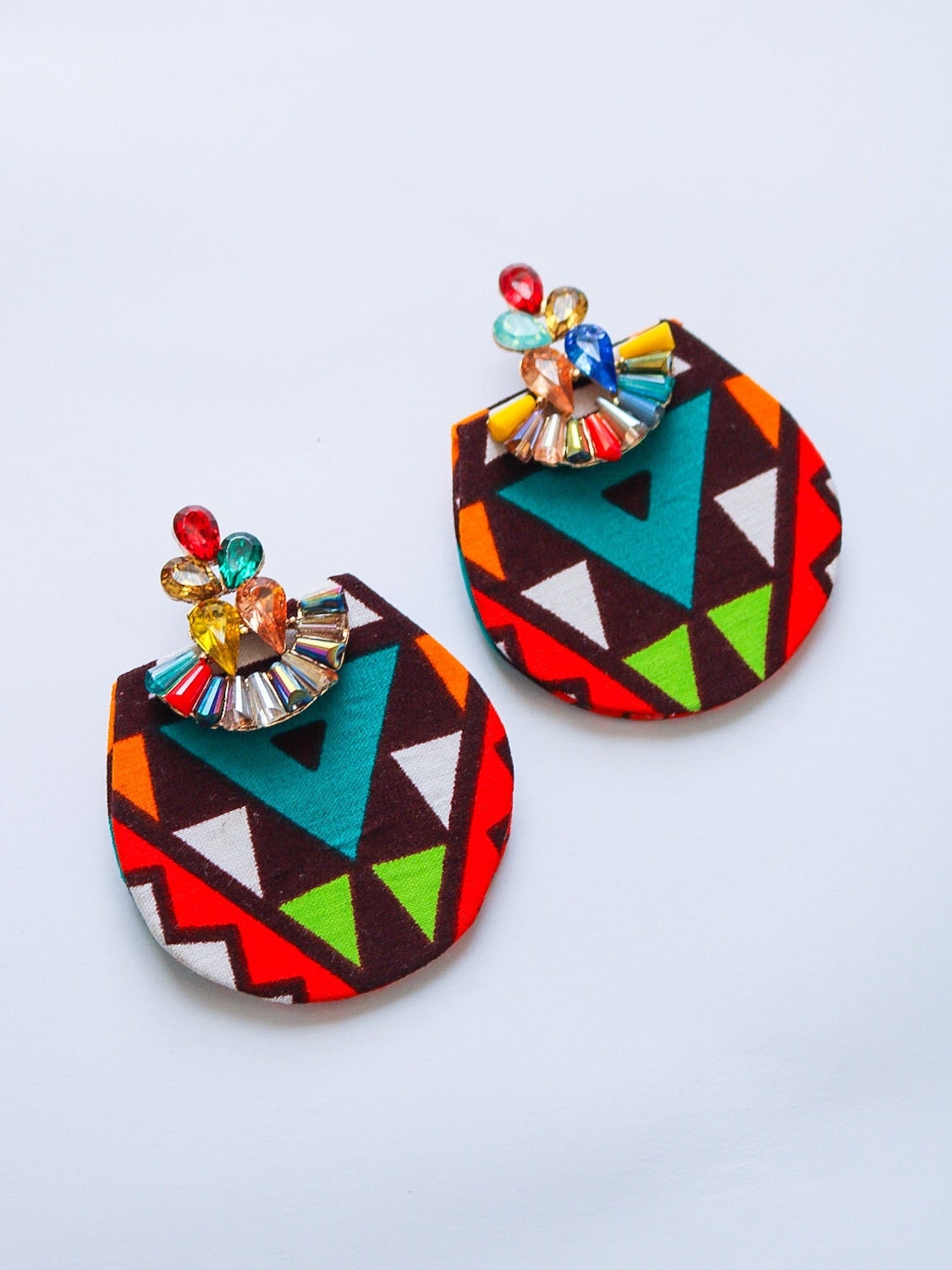 Glamourous African Prints Earrings/Gift For Her Earrings Women Stylish Occasion Handmade Adire