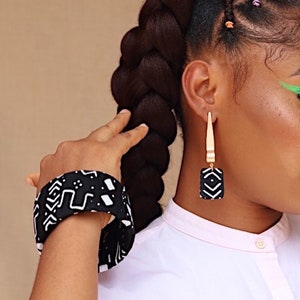 Passende Ohrringe und Armreif im Set Stilvolle afrikanische Drucke passende Set für sie tolles Geschenk für sie Bild 5
