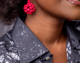 African earrings|  Dangling earrings |  wooden beaded earrings | ethically made earrings | Simple Earrings for Women | Festival accessories