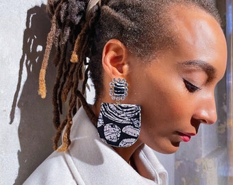 Occasion African prints earrings | Adire fabric dangling earrings | Handmade earrings | Statement earrings | Accessories for her