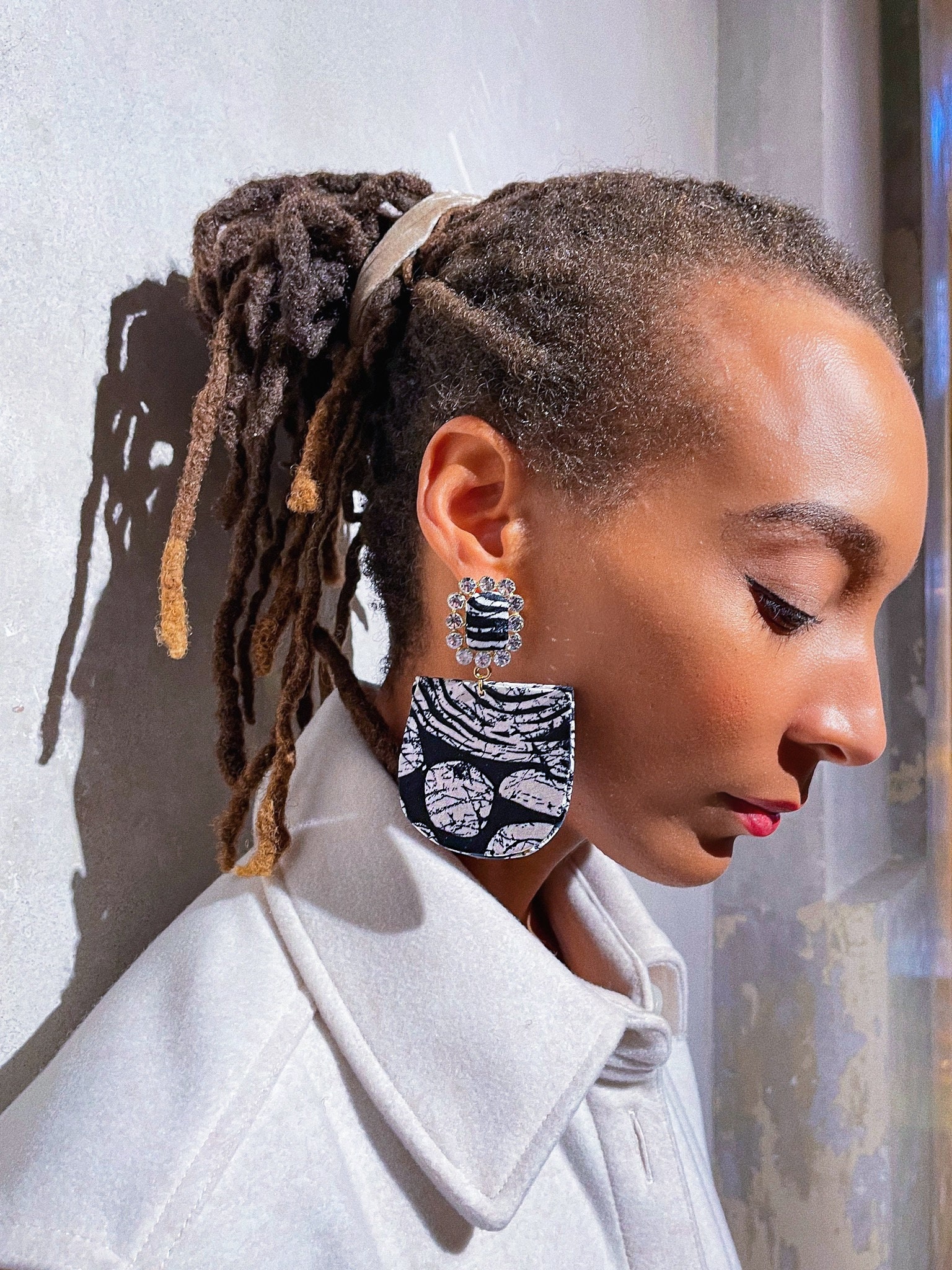 Occasion African Prints Earrings | Adire Fabric Dangling Handmade Statement Accessories For Her