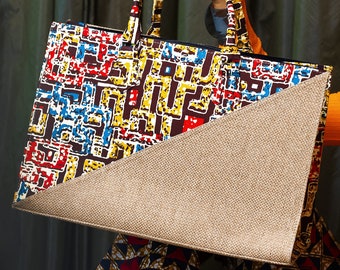 Didi Reisetasche | Große Wochenendtasche | Handgemachte Reisetasche | Reisetasche mit afrikanischem Aufdruck | Afrochic Tasche für sie | Reisetasche |