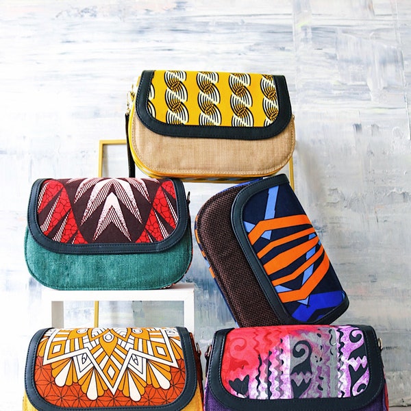 Finalista degli Etsy Designs Awards 2021 /Borsa a tracolla africana/ Custodia con stampe in cera/Elegante borsa africana\ Borse a tracolla da donna\ Borsa con stampe africane