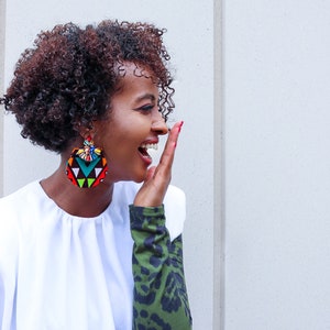 Glamourous African prints earrings / Gift for her / Earrings for women / Stylish occasion earrings / handmade earrings / Adire earrings image 2
