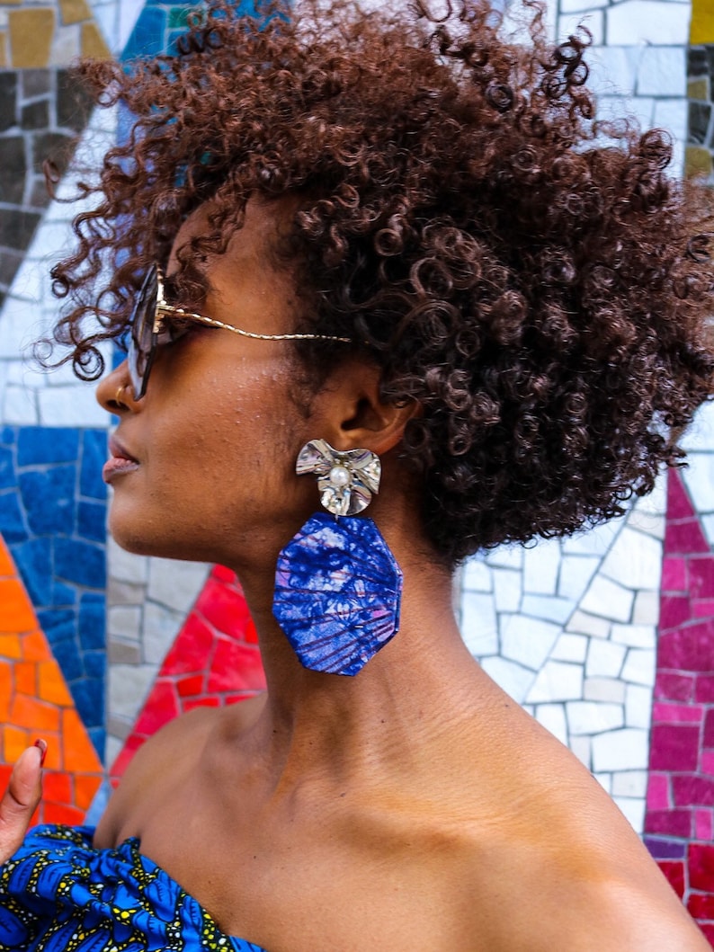 Glamourous African prints earrings / Gift for her / Earrings for women / Stylish occasion earrings / handmade earrings / Adire earrings image 7