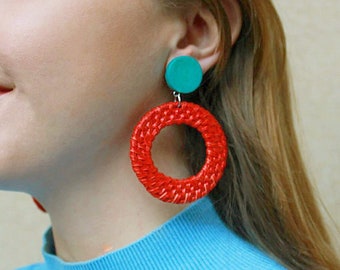 Eco-friendly earrings, African Fashion earrings, colourful earrings, drop earrings, statement earrings, summer earrings, Women earrings
