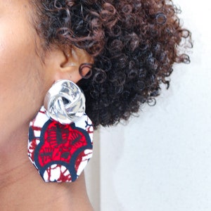 Glamourous African prints earrings / Gift for her / Earrings for women / Stylish occasion earrings / handmade earrings / Adire earrings image 5