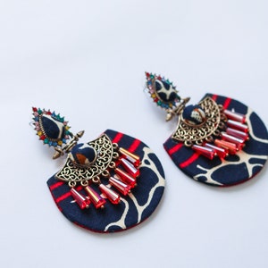 Glamourous African prints earrings / Gift for her / Earrings for women / Stylish occasion earrings / handmade earrings / Adire earrings image 9