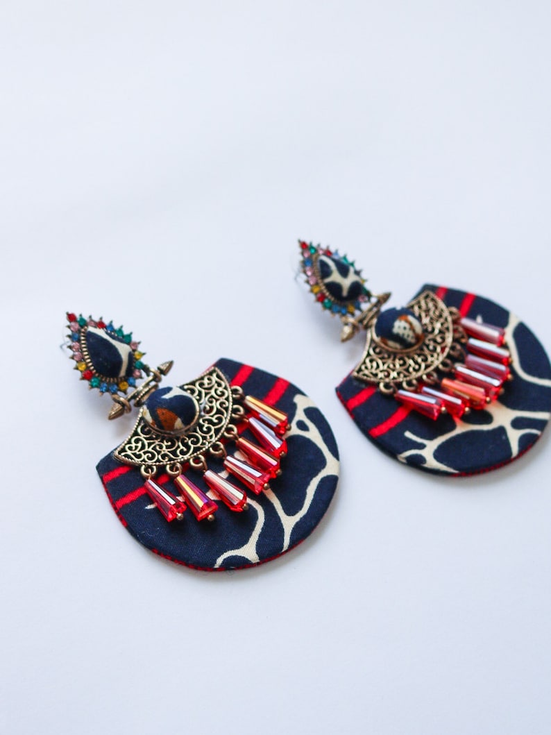 Glamourous African prints earrings / Gift for her / Earrings for women / Stylish occasion earrings / handmade earrings / Adire earrings image 9