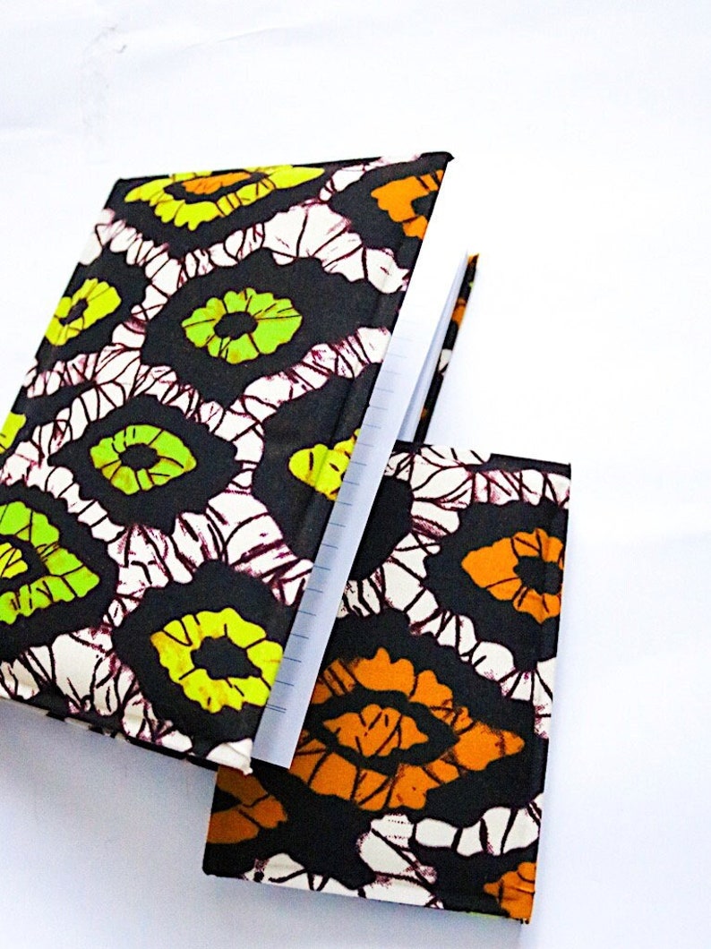 African prints notebooks Handmade journal Stylish notebooks padded notebooks gift for her colourful Stationery Office gift image 1