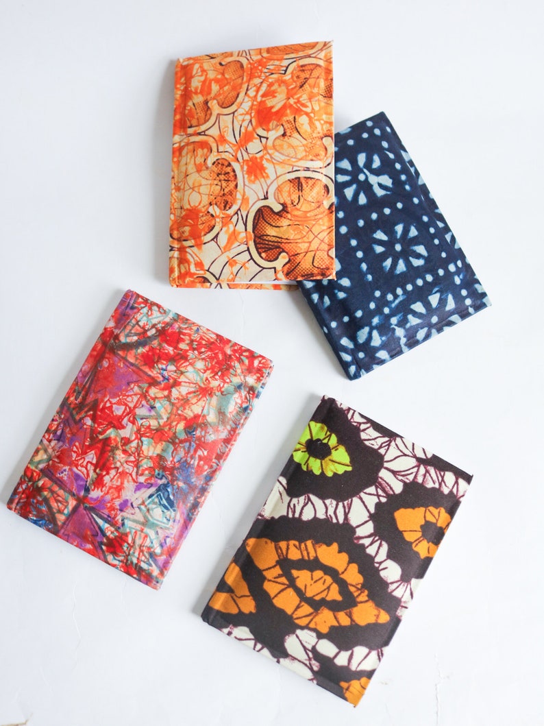 African prints notebooks Handmade journal Stylish notebooks padded notebooks gift for her colourful Stationery Office gift Set of 4 small