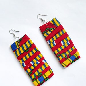 Dangling Didi Ankara prints earrings Earrings for her festival earrings Red print