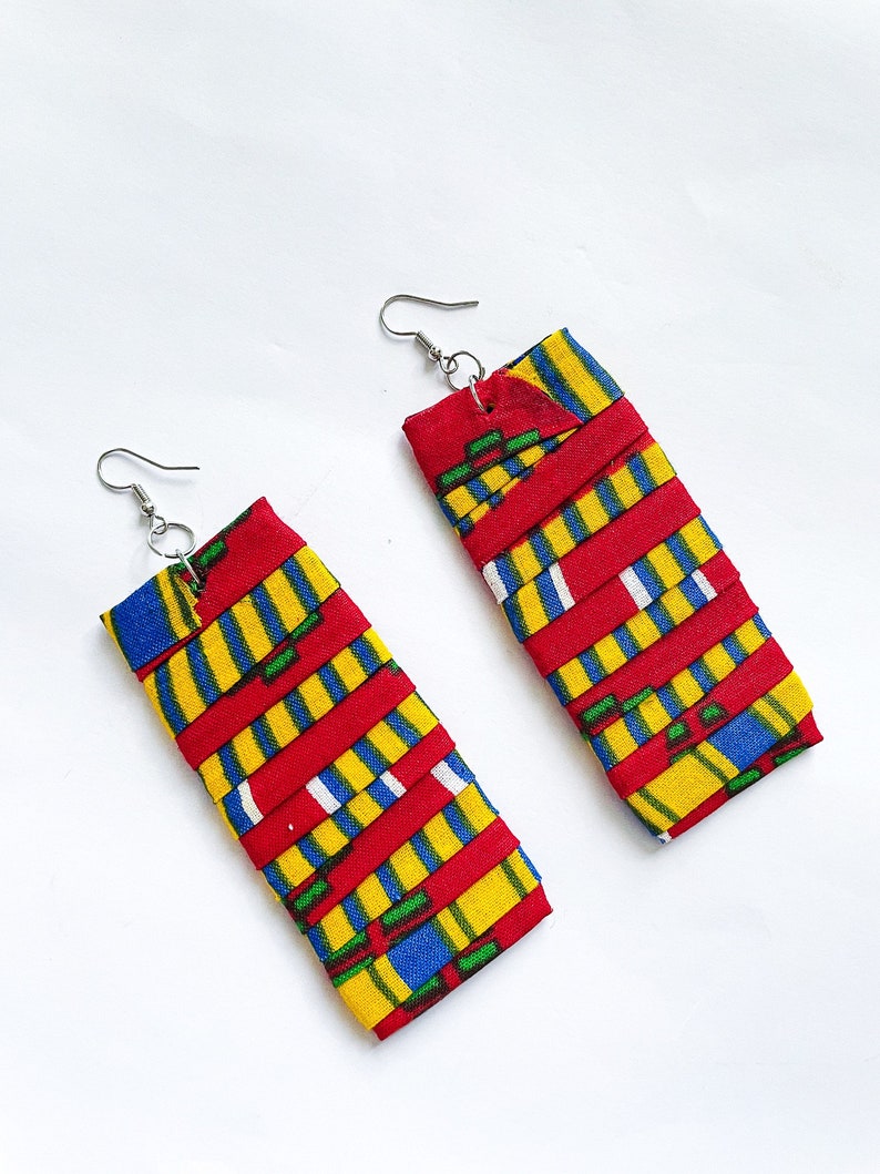 Dangling Didi Ankara prints earrings Earrings for her festival earrings Red print