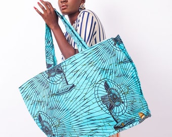 Dak Maxi tote bag | Reversible bag| Waterproof bag| Extra large beach bag | African print bag | Large shopping bag | reusable bag | Afrochic