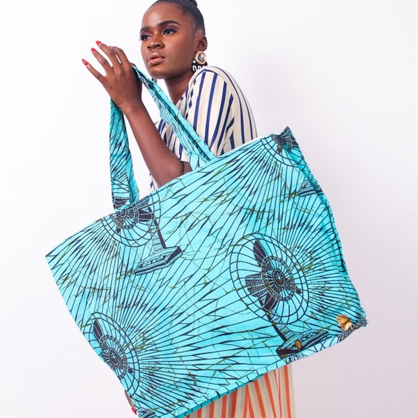 Dak Maxi tote bag | Reversible bag| Waterproof bag| Extra large beach bag | African print bag | Large shopping bag | reusable bag | Afrochic